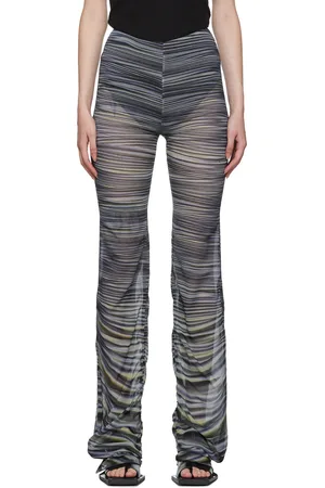 DION LEE Blue Drape Print Gather Pants