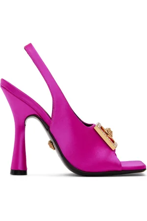 VERSACE Pink Medusa Biggie Heeled Sandals