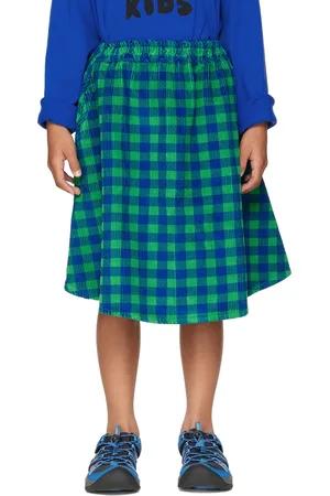 Weekend House Kids Girls Skirts - Kids Green & Check Skirt