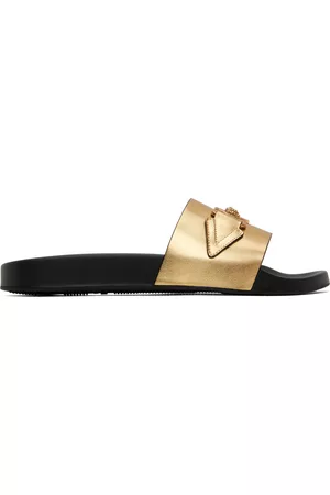 VERSACE Men Sandals - Gold Medusa Biggie Slides