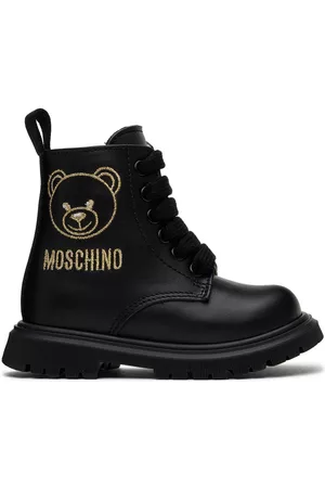 Moschino Boots - Baby Teddy Embroidery Combat Boots