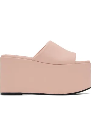SIMON MILLER Pink Faux-Leather Blackout Platform Sandals