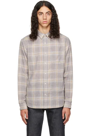 Vince Blue Shadow Plaid Shirt