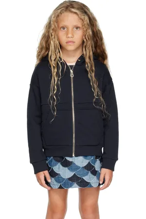 Chloé Kids Navy Embroidered Hoodie