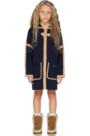 Chloé Kids Navy Hooded Coat