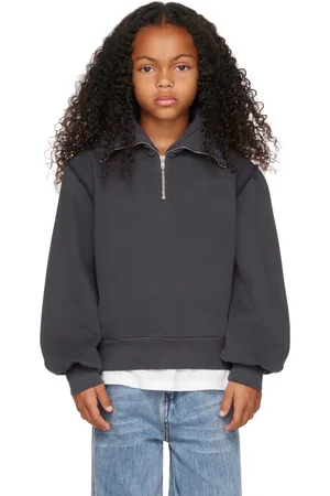 Longlivethequeen Kids Gray Half-Zip Sweatshirt