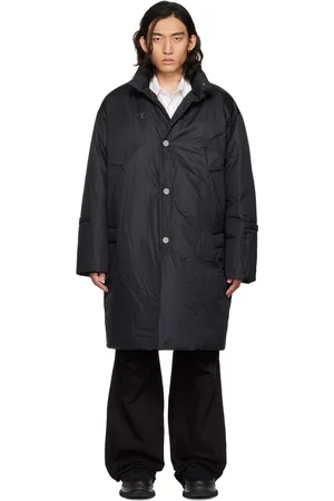 WOOYOUNGMI Black Stand Collar Down Coat
