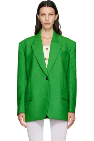 pushBUTTON Green Double Button Blazer