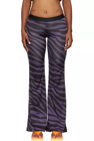 Palm Angels Women Loungewear - Black & Purple Zebra Lounge Pants