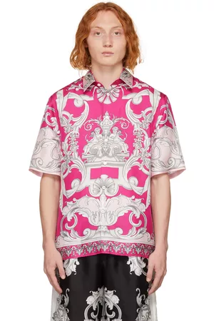 VERSACE Men Shirts - Pink Baroque Shirt