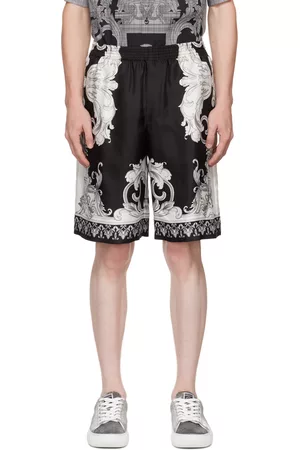 VERSACE Men Shorts - Black & White Baroque Shorts