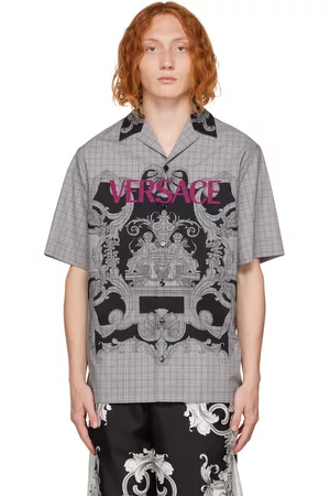 VERSACE Men Shirts - Gray Baroque Shirt