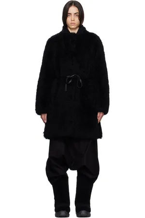 YVES SALOMON Black Belted Coat