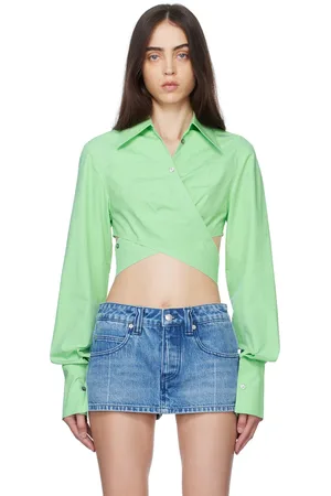 AMBUSH Green Wrap Cropped Shirt