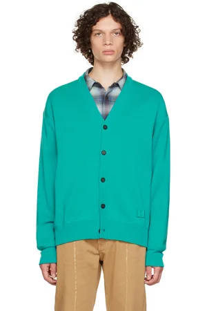WOOYOUNGMI Blue Leather Label Cardigan