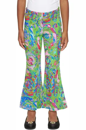 VERSACE Kids Green Kaleidoscopic Barocco Trousers
