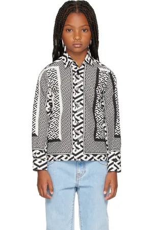 VERSACE Kids Black & White La Greca Shirt