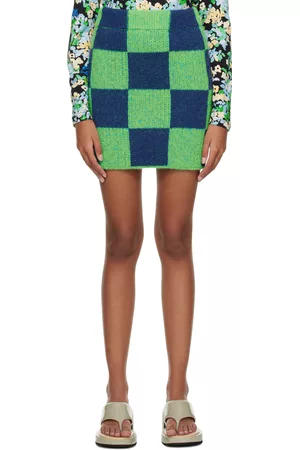 STINE GOYA Women Mini Skirts - Navy & Green Andria Mini Skirt