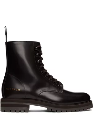 COMMON PROJECTS Men Boots - Brown Leather Combat Boots