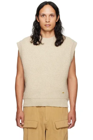 Recto Beige Chunky Cable Vest