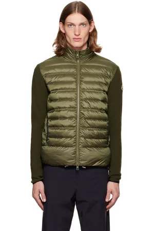 Moncler Khaki Paneled Down Jacket
