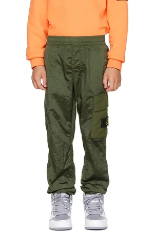 Stone Island Kids Khaki Nylon Cargo Pants
