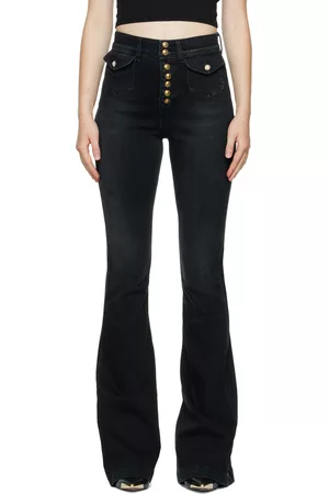VERSACE Women Bootcut & Flares - Black Crystal Flared Jeans