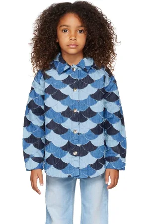 Chloé Kids Blue Patchwork Denim Jacket