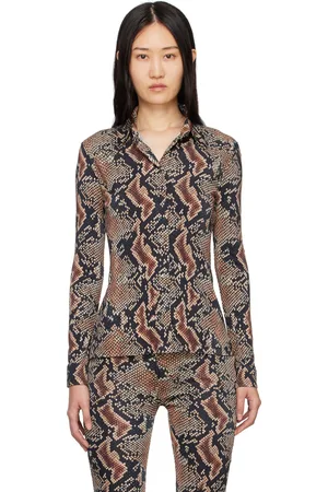 Atlein Black Snake Print Shirt