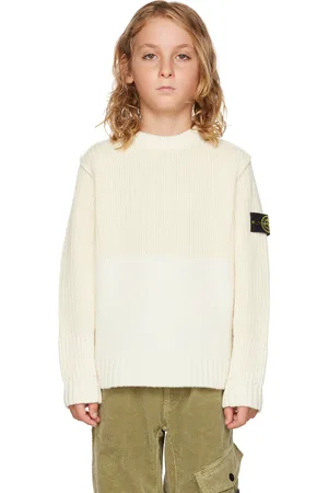 Stone Island Kids Off-White Wool Sweater