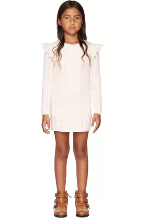Chloé Kids Off-White Pointelle Dress