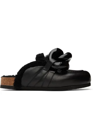 J.W.Anderson Black Shearling Chain Loafers