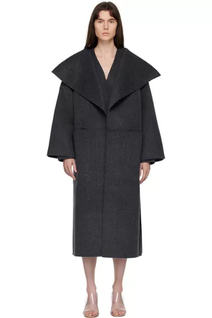 Totême Women Coats - Gray Double-Faced Coat