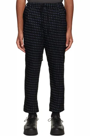 SONG FOR THE MUTE Black & Navy Garment Pleated Trousers