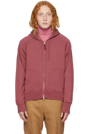 Tom Ford Burgundy Garment-Dyed Hoodie
