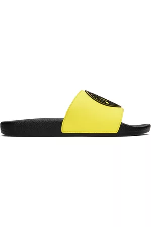 VERSACE Men Accessories - Yellow V-Emblem Slides