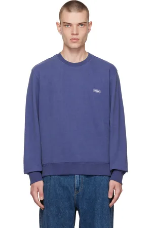 Solid Blue Embroidered Sweatshirt