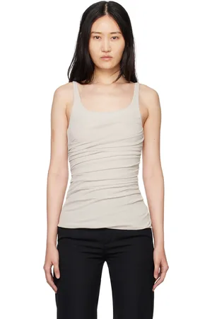 Subtle Le Nguyen Beige Draped Tank Top