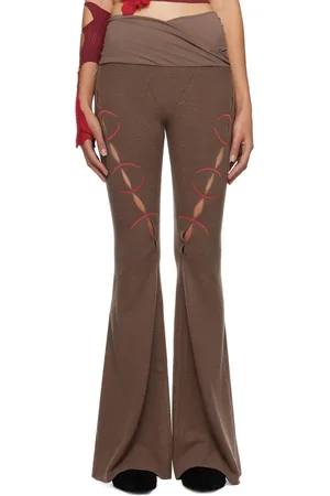 RUI Brown Embroidery Cut Out Trousers