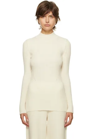 Norba Off-White Cutout Turtleneck