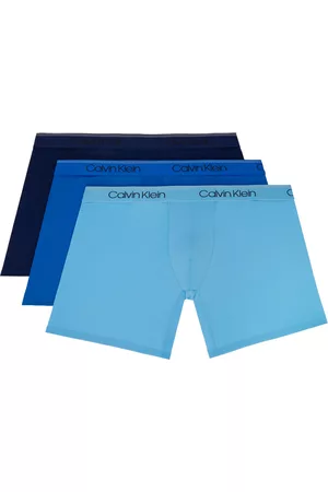 Calvin Klein Men Briefs - Three-Pack Blue Micro Boxer Briefs