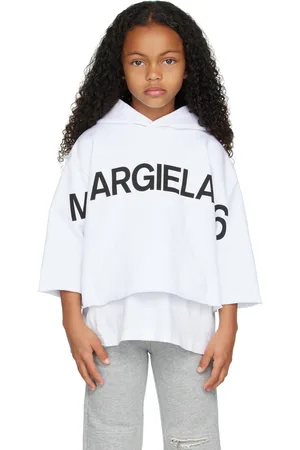 Maison Margiela Kids White Cropped Hoodie