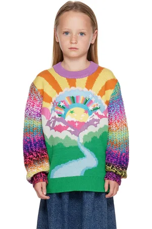 Stella McCartney Kids Multicolor Embroidered Rainbow Sweater