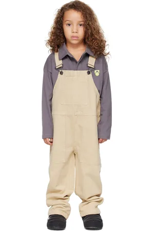 Main Story Kids Beige Garment-Dyed Dungarees