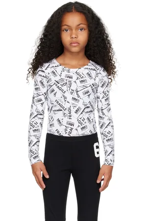 Maison Margiela Kids White Fragile Logo Bodysuit