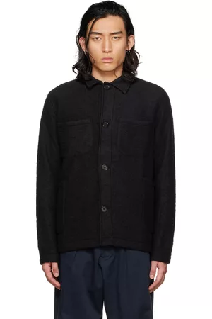 Universal Works Men Fleece Jackets - Black Lumber Jacket