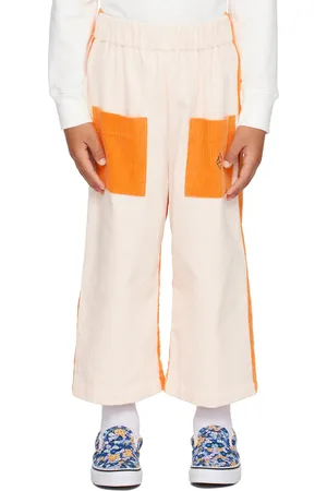 The Animals Observatory Kids Orange & Beige Emu Trousers