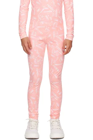 Maison Margiela Kids Pink Logo Leggings