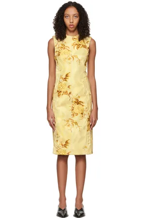 Kwaidan Editions Yellow Floral Midi Dress