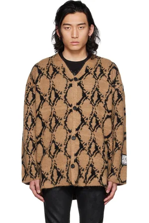 Roberto Cavalli Tan Graphic Cardigan